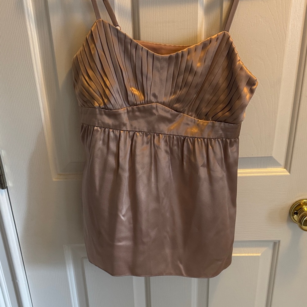 INC Elegant Pleated Satin Top